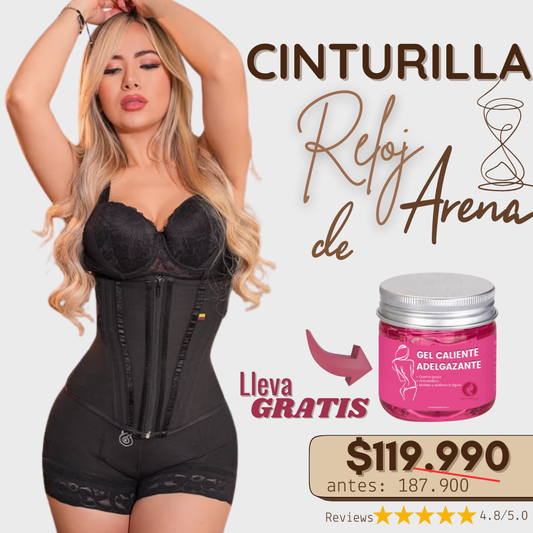 CINTURILLA RELOJ DE ARENA + GEL REDUCTOR GRATIS🔥