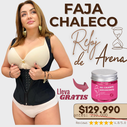 FAJA CHALECO RELOJ DE ARENA + GEL REDUCTOR GRATIS 🔥
